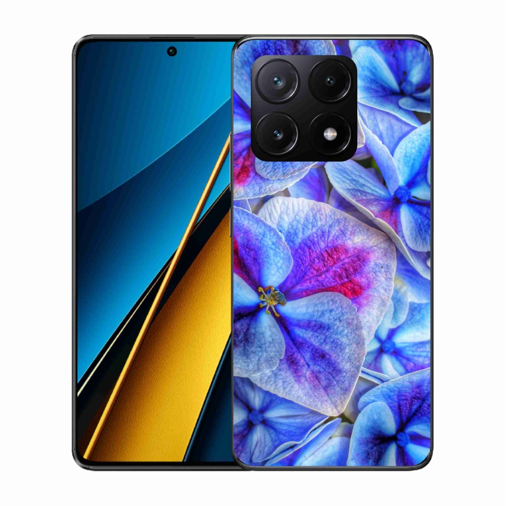 Gelový kryt mmCase na Xiaomi Poco X6 Pro 5G - modré květy 1