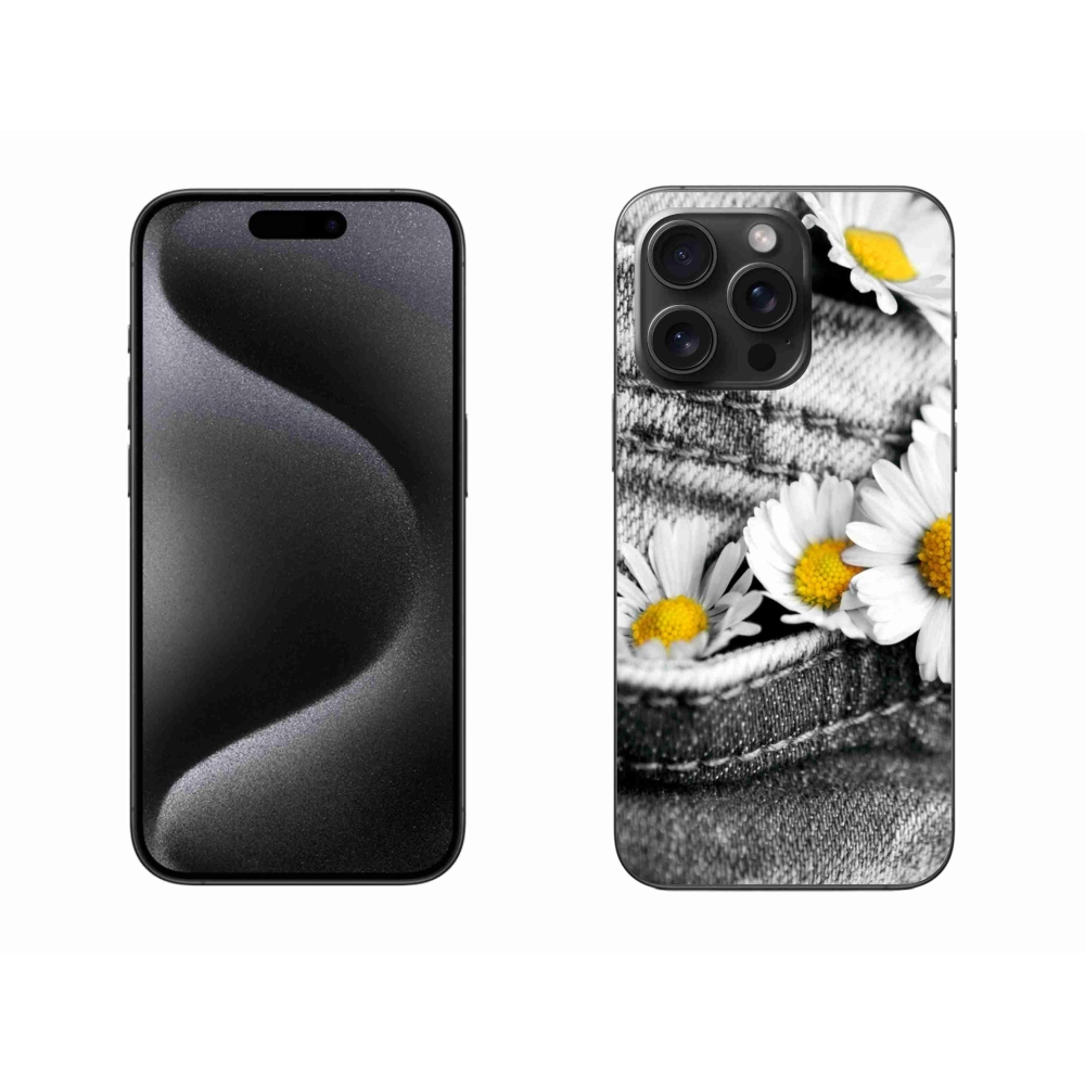 Gelový obal mmCase na iPhone 15 Pro Max - kopretiny