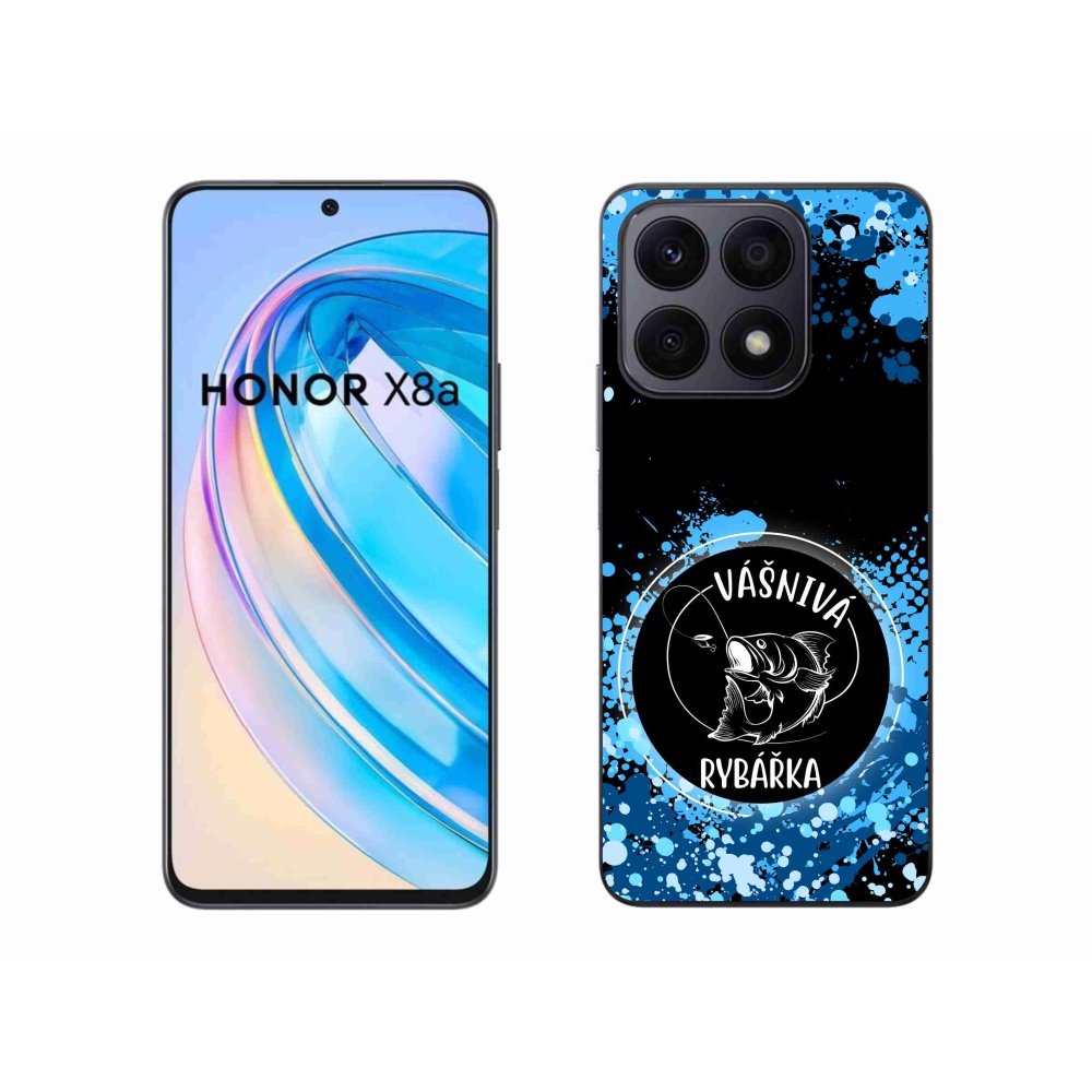 Gelový kryt mmCase na Honor X8a - vášnivá rybářka černé pozadí