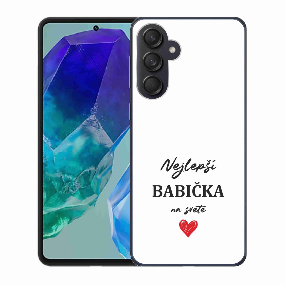Gelový kryt mmCase na Samsung Galaxy M55 5G - nejlepší babička 1 bílé pozadí