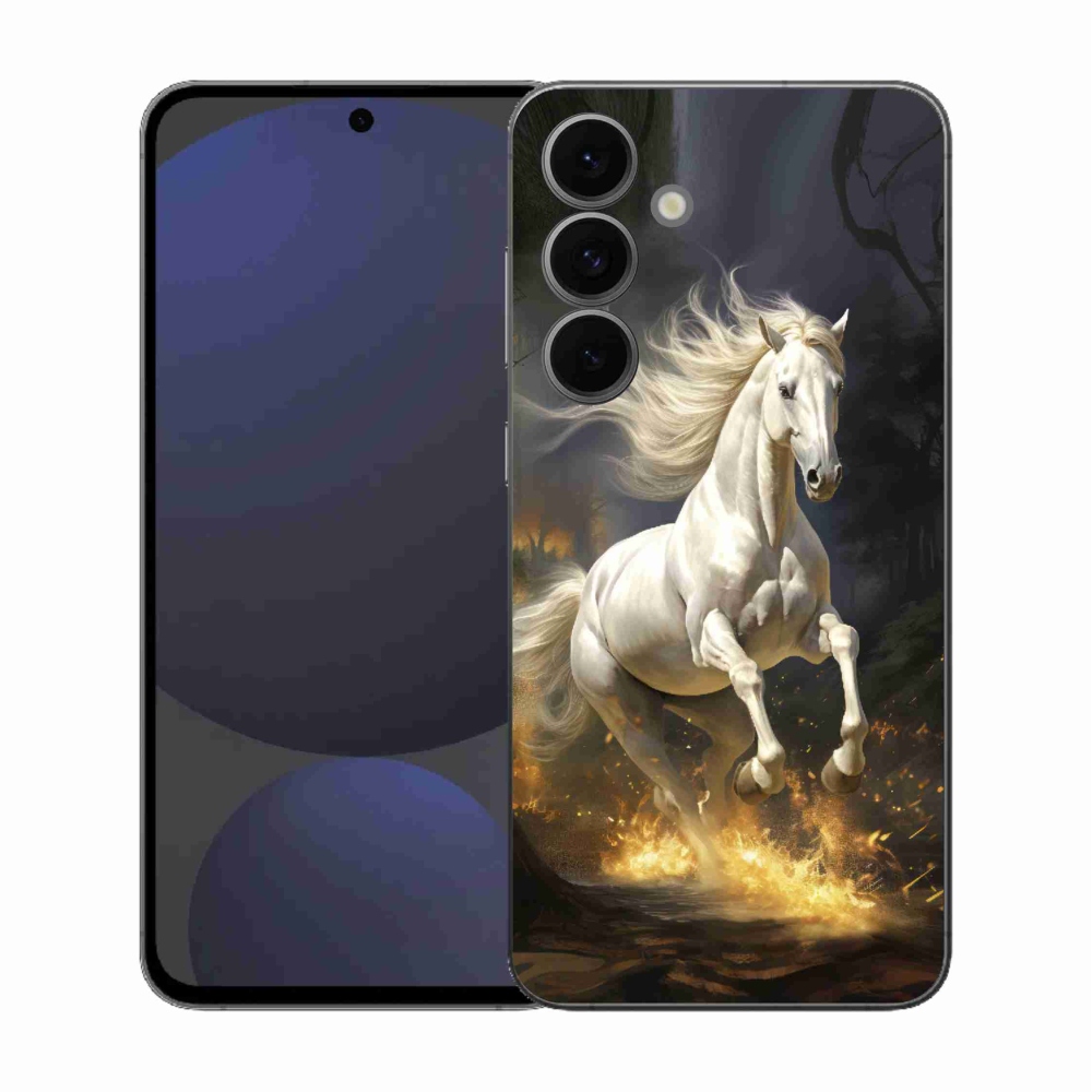 Gelový kryt mmCase na Samsung Galaxy S25 FE - bílý kůň 2