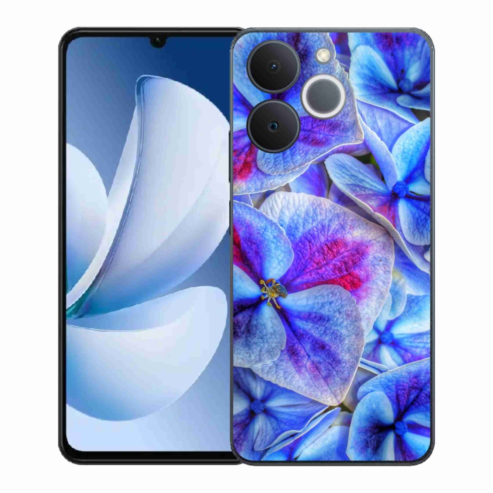 Gelový kryt mmCase na Realme Note 70T - modré květy 1