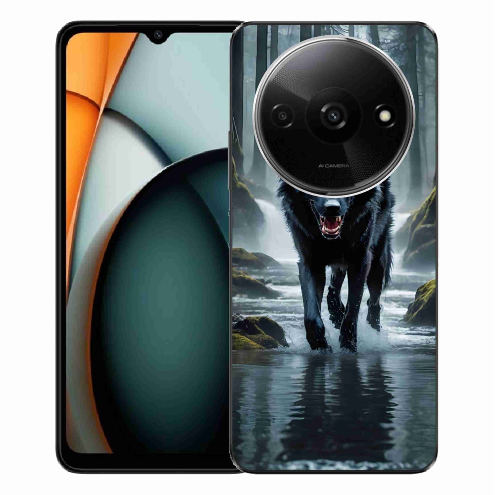 Gelový kryt mmCase na Xiaomi Redmi A3 - černý vlk