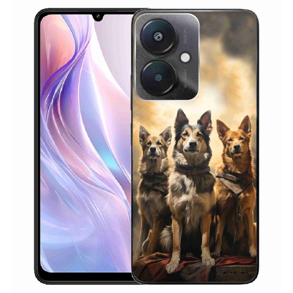 Gelový kryt mmCase na Xiaomi Redmi 13C 5G - tři psi