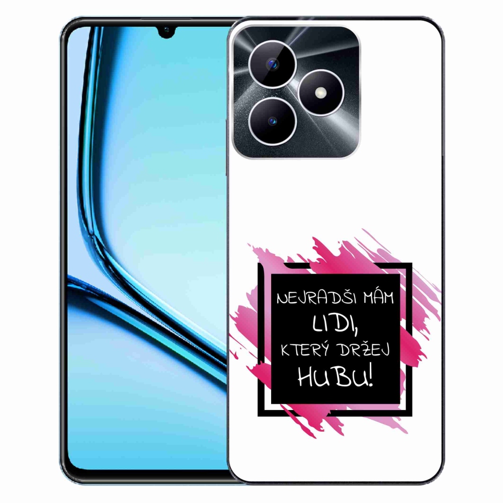 Gelový kryt mmCase na Realme Note 50 - vtipný text 7 černobílé pozadí