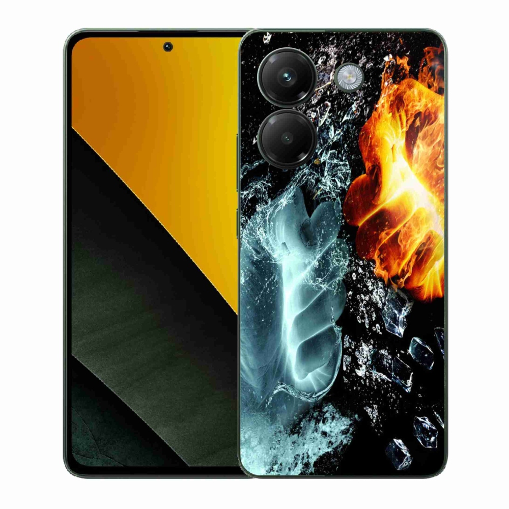 Gelový kryt mmCase na Xiaomi Poco M7 Pro 5G - voda a oheň