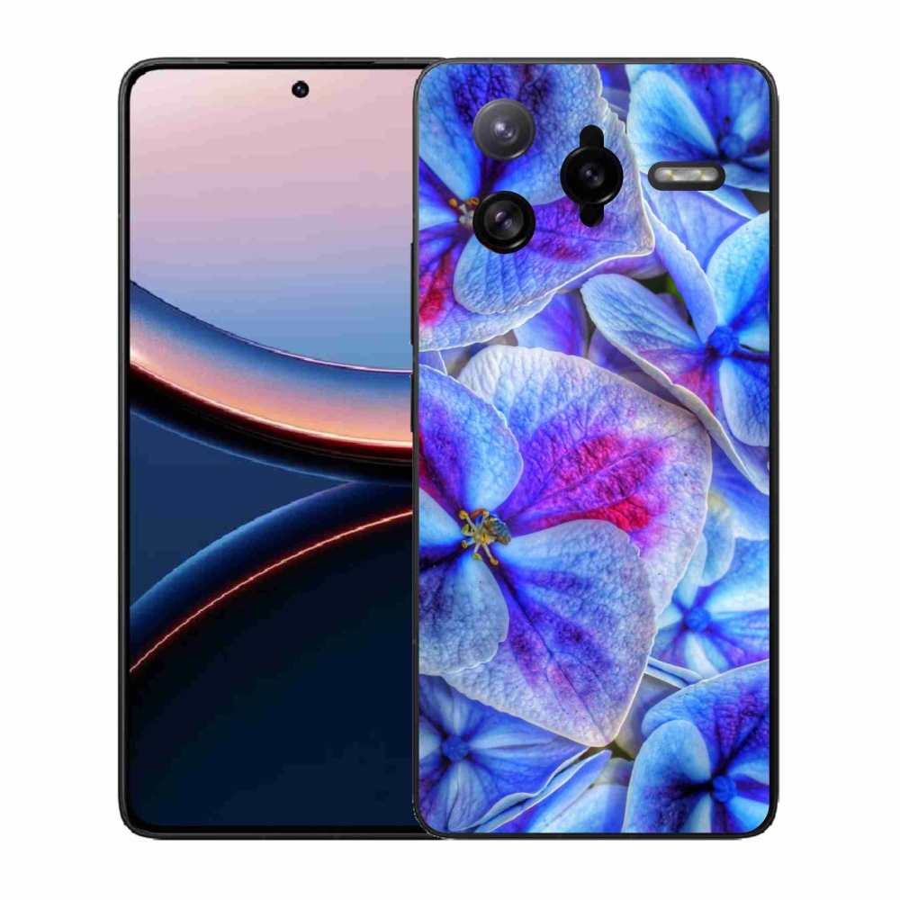 Gelový kryt mmCase na Xiaomi Poco F7 Ultra - modré květy 1
