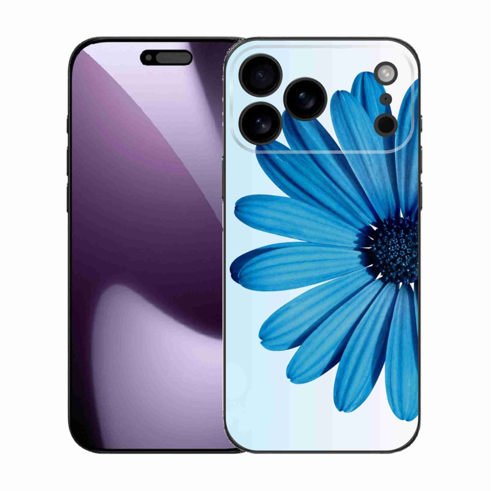 Gelový kryt mmCase na iPhone 17 Pro Max - modrá kopretina