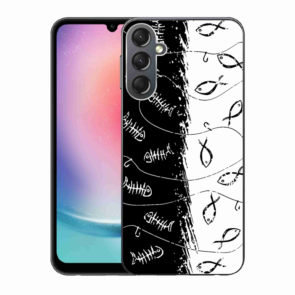 Gelový kryt mmCase na Samsung Galaxy A24 - kostry a rybky