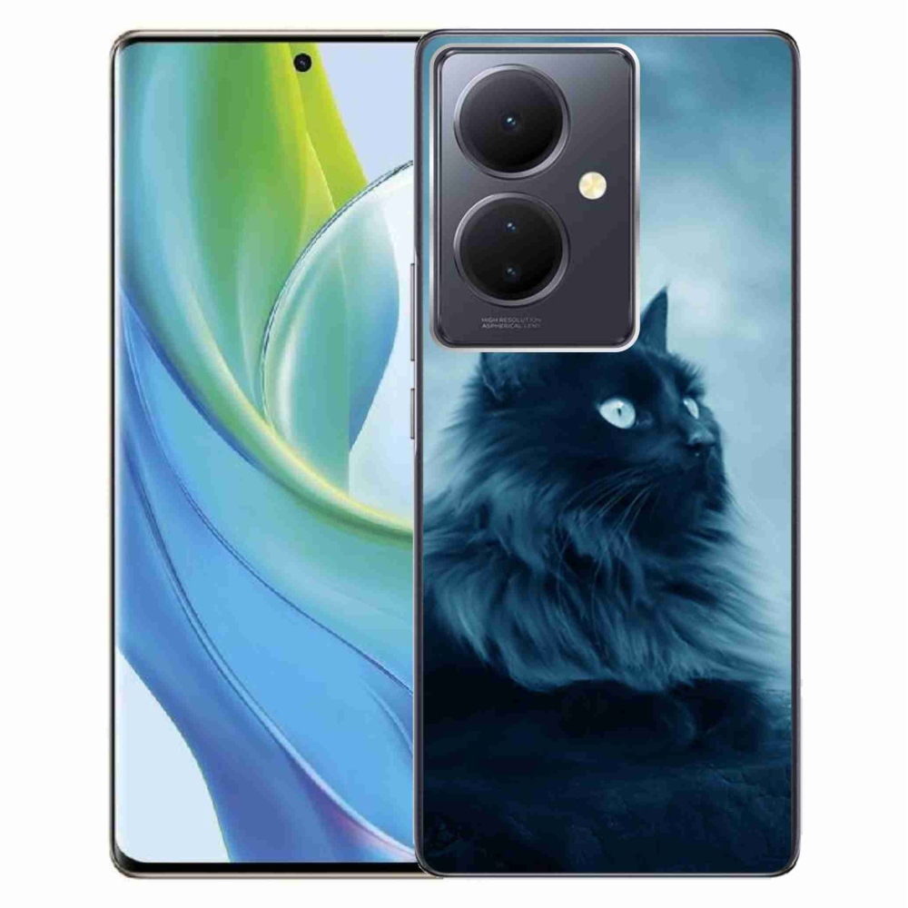 Gelový obal mmCase na Vivo V29 Lite 5G - černá kočka 1