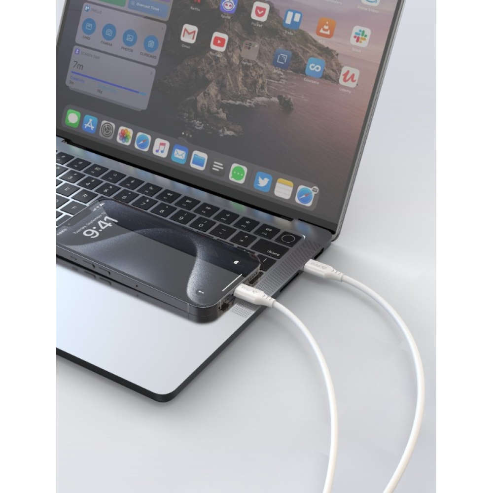 iPEAX TPU kabel USB-C / lightning 1,5 m, USB 2.0 - bílý