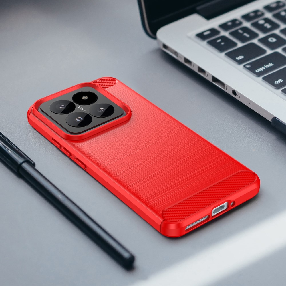 Carbon odolný gelový obal na Xiaomi 14 Pro - červený