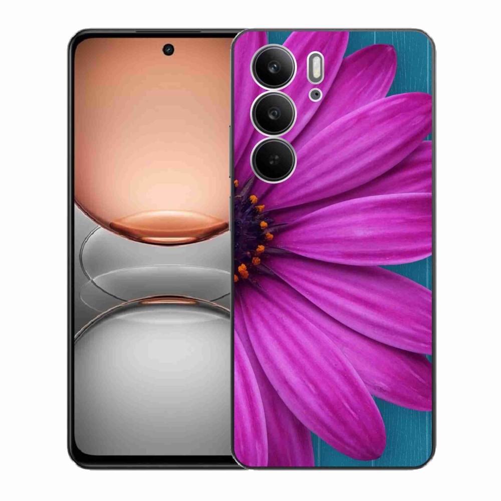 Gelový kryt mmCase na Realme C75 - fialová kopretina