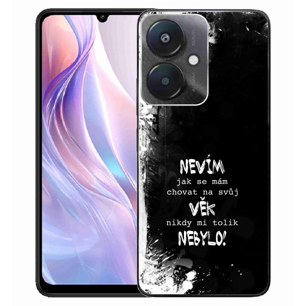 Gelový kryt mmCase na Xiaomi Redmi 13C 5G  - vtipný text 14 černé pozadí