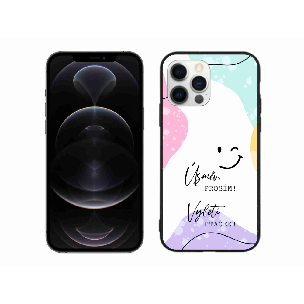 Gelový kryt mmCase na iPhone 12 Pro Max - vtipný text 4 bílé pozadí