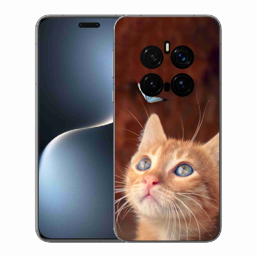 Gelový kryt mmCase na Honor Magic 7 Pro 5G - motýl a kotě