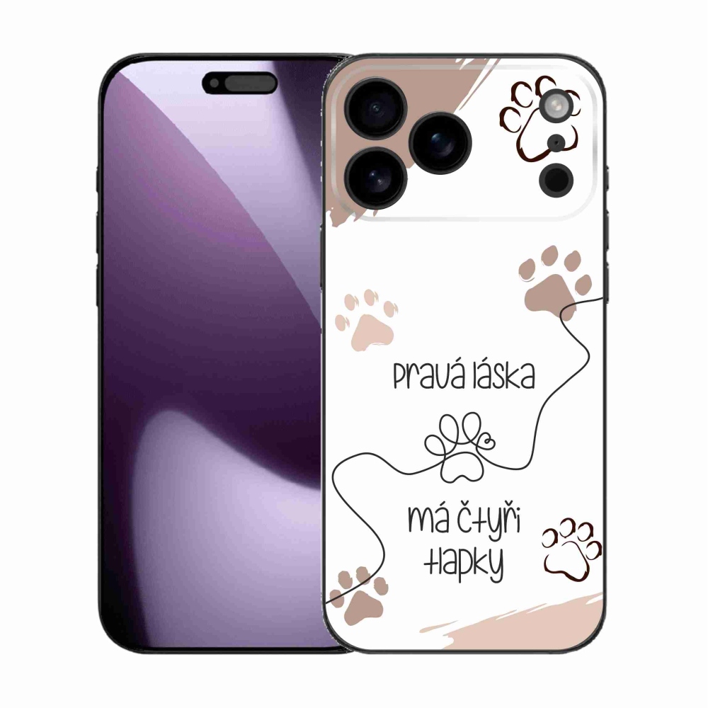 Gelový kryt mmCase na iPhone 17 Pro Max - psí motiv 1 bílé pozadí