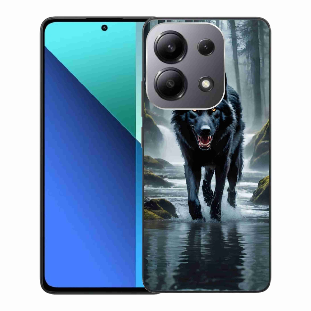 Gelový kryt mmCase na Xiaomi Redmi Note 13 - černý vlk