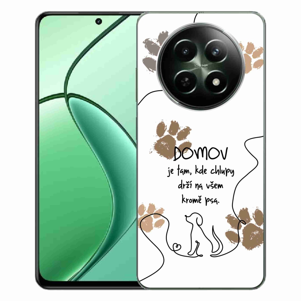 Gelový kryt mmCase na Realme 12 5G/12x 5G - psí motiv bílé pozadí