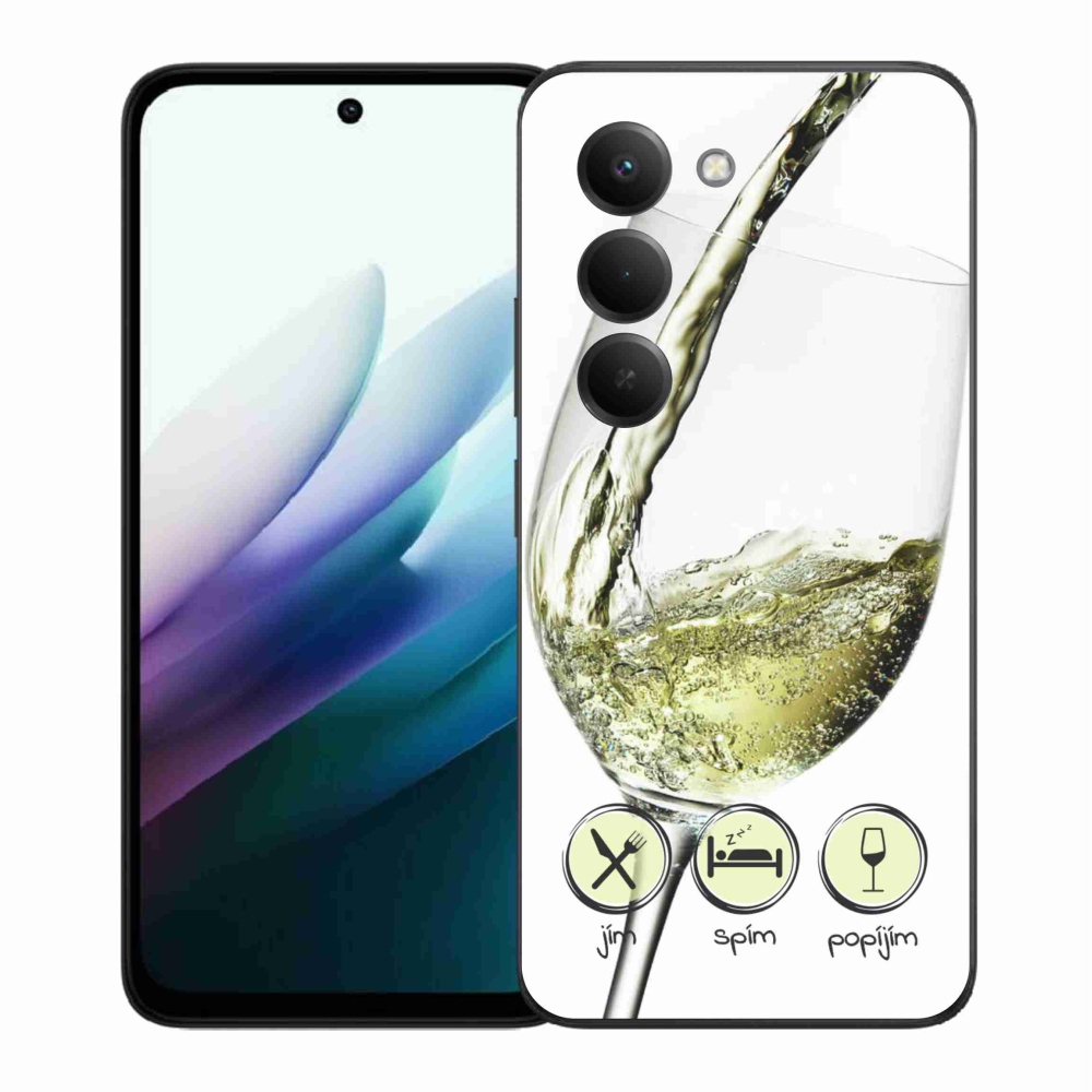 Gelový kryt mmCase na Xiaomi Redmi 15 4G/5G (171mm) - sklenička vína bílé
