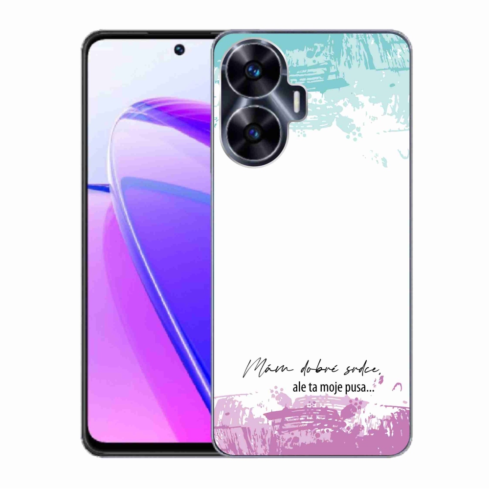 Gelový kryt mmCase na Realme C55 - vtipný text 3 bílé pozadí