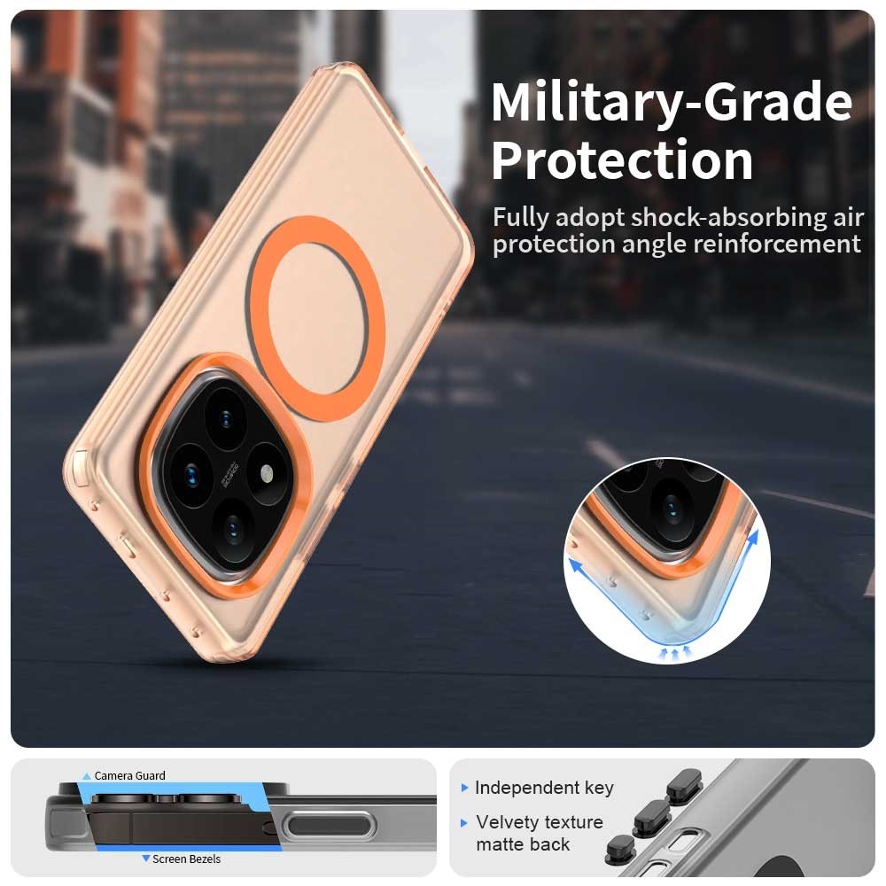 Candy gelový obal s MagSafe na Xiaomi Redmi Note 14 Pro - oranžový