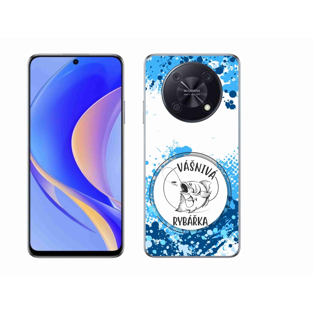 Gelový kryt mmCase na Huawei Nova Y90 - vášnivá rybářka bílé pozadí