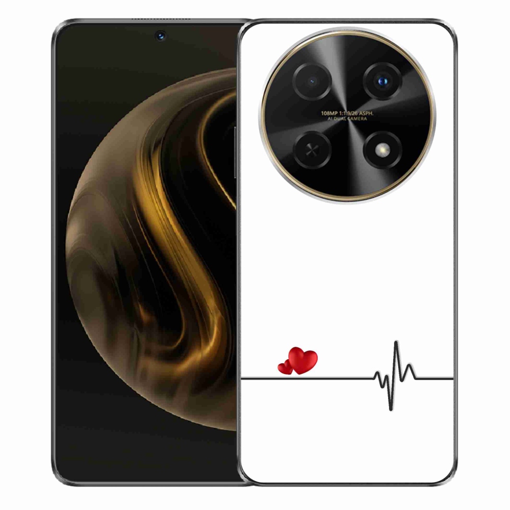 Gelový kryt mmCase na Huawei Nova 12i - srdce a tep bílé pozadí