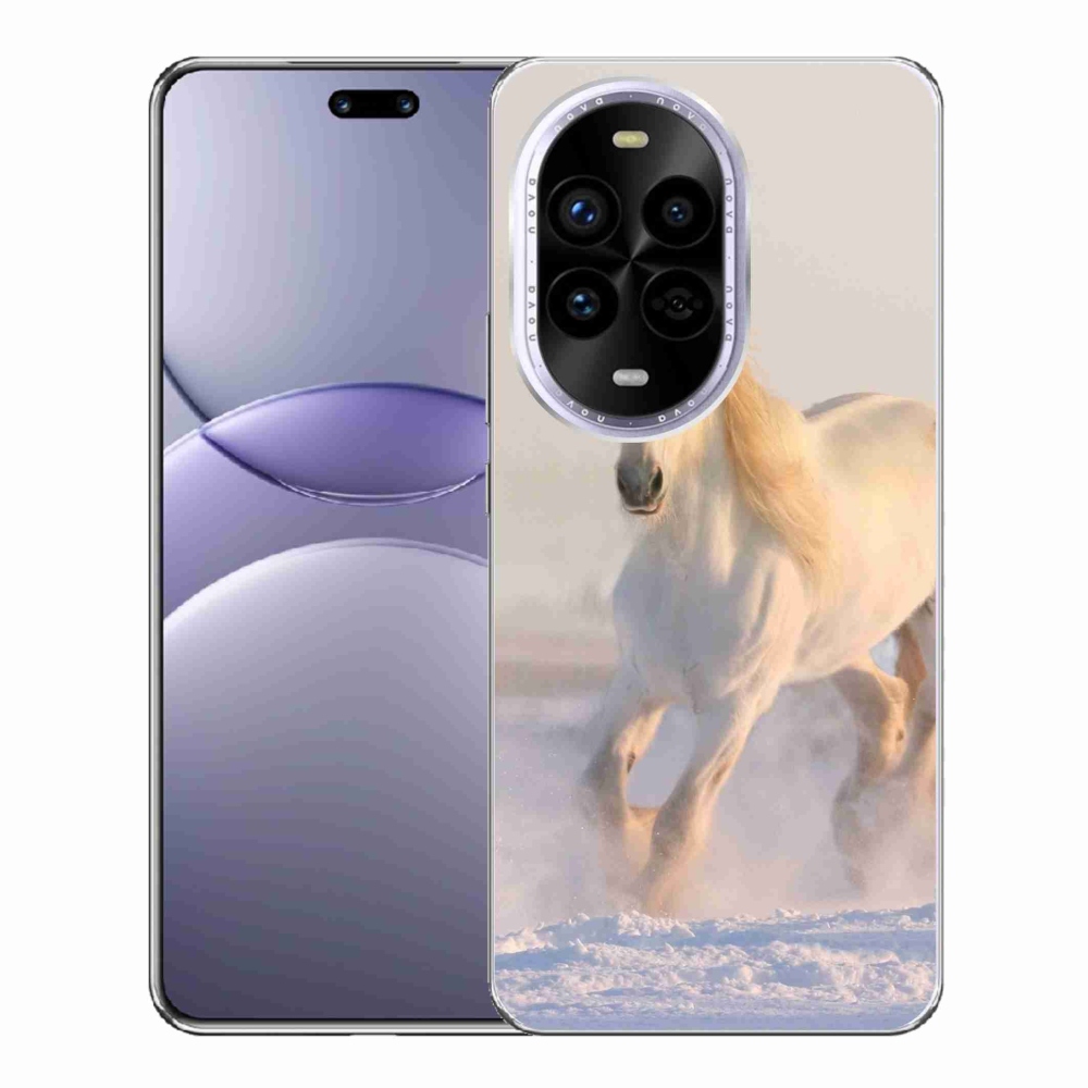 Gelový kryt mmCase na Huawei Nova 13 Pro 5G - kůň ve sněhu