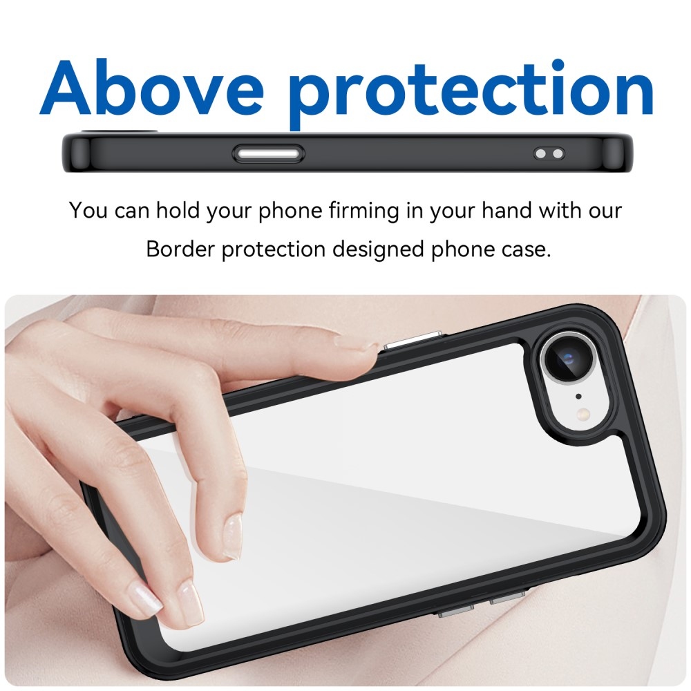 Gelový obal s pevnými zády na iPhone 16e - černý