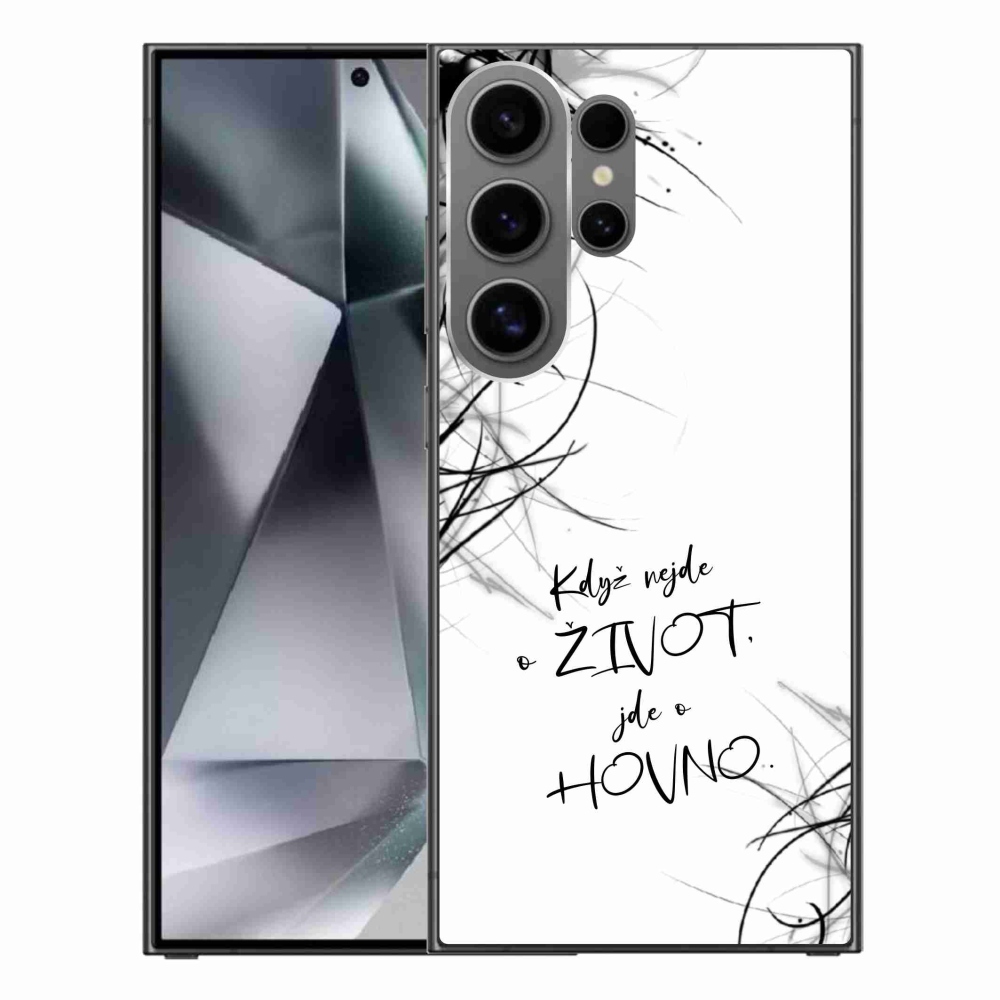 Gelový kryt mmCase na Samsung Galaxy S24 Ultra - vtipný text 16 bílé pozadí