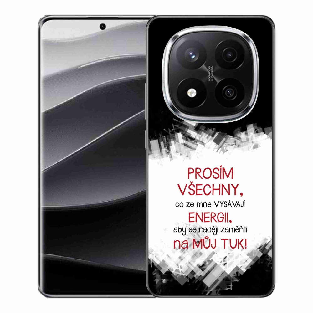Gelový kryt mmCase na Xiaomi Redmi Note 14 Pro+ 5G - vtipný text 1 červený