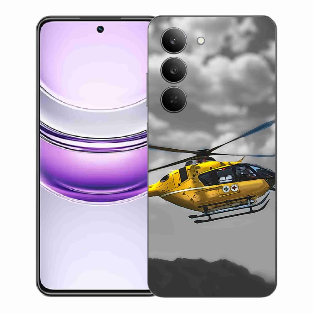 Gelový kryt mmCase na Realme 14x 5G - žlutá helikoptéra