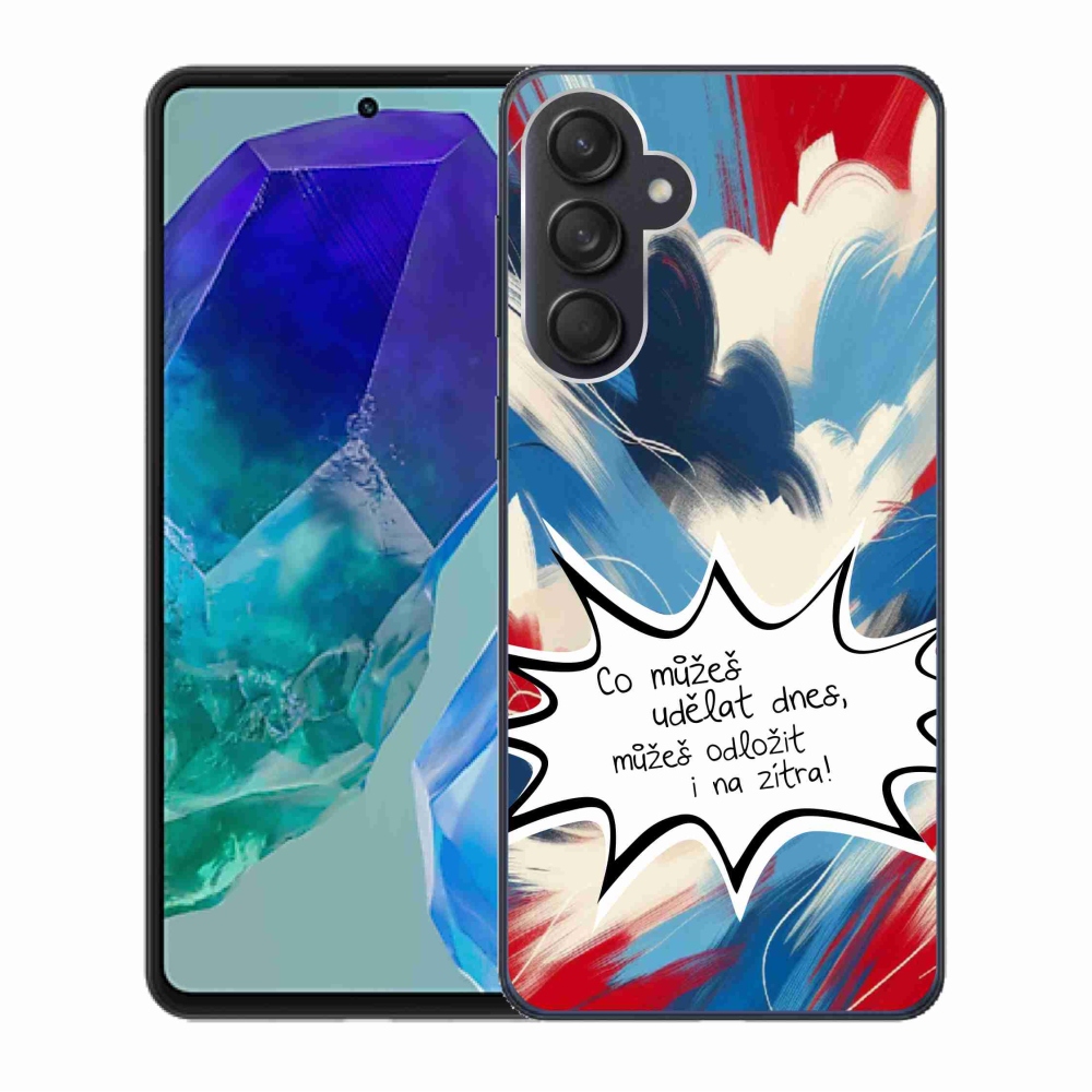 Gelový kryt mmCase na Samsung Galaxy M55 5G - vtipný text 9 bílé pozadí