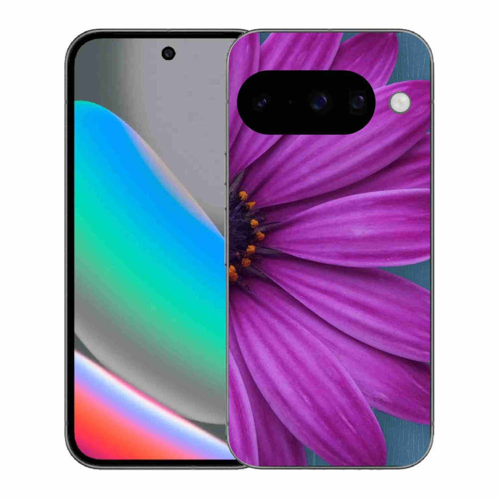 Gelový kryt mmCase na Google Pixel 10 - fialová kopretina