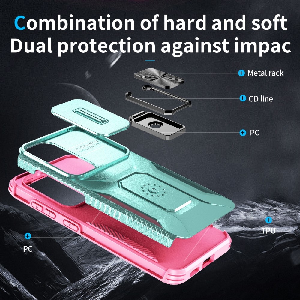 Slip odolný kryt na Samsung Galaxy S24+/S25+ - modrozelený/růžový