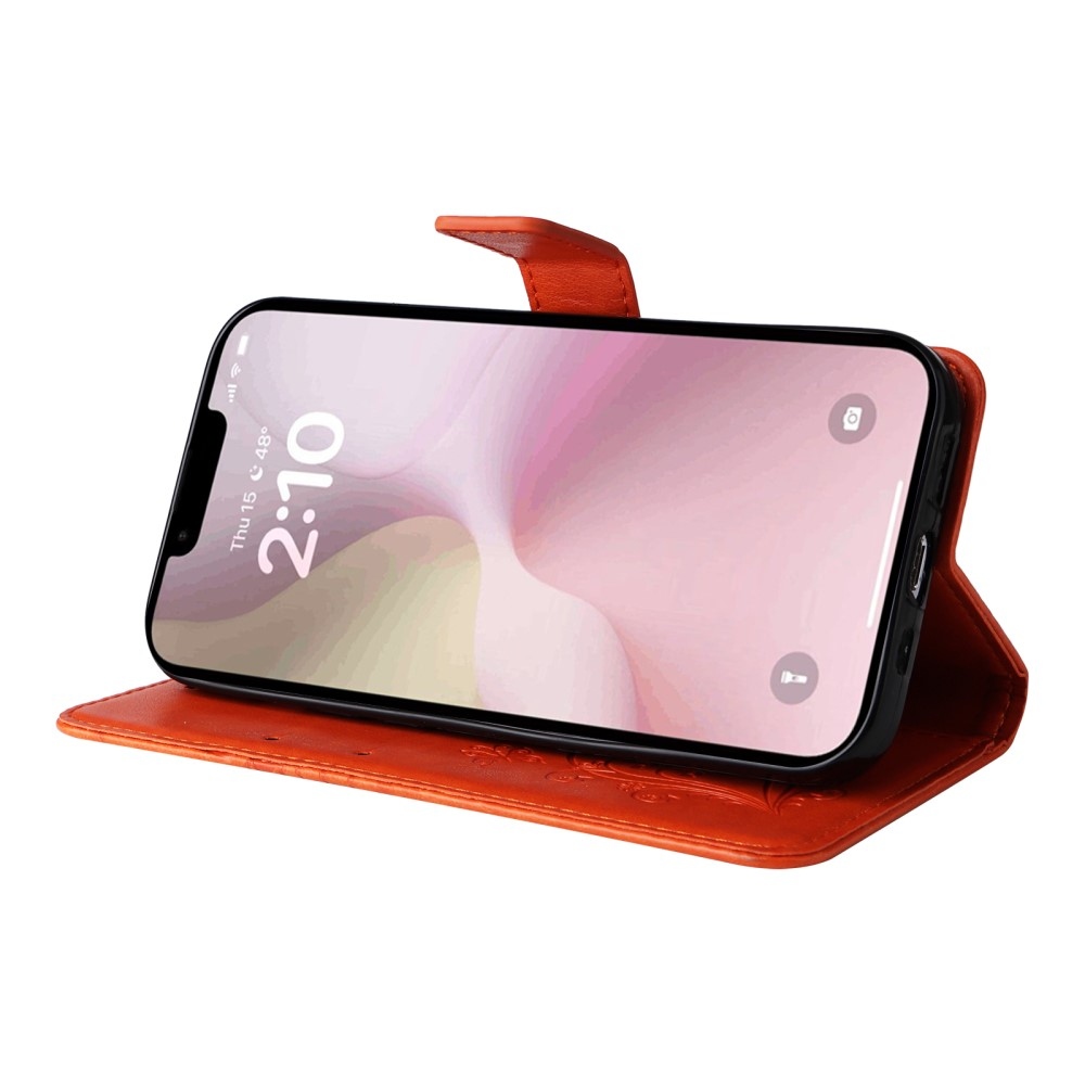 Big Butterfly knížkové pouzdro na iPhone 16e - oranžové
