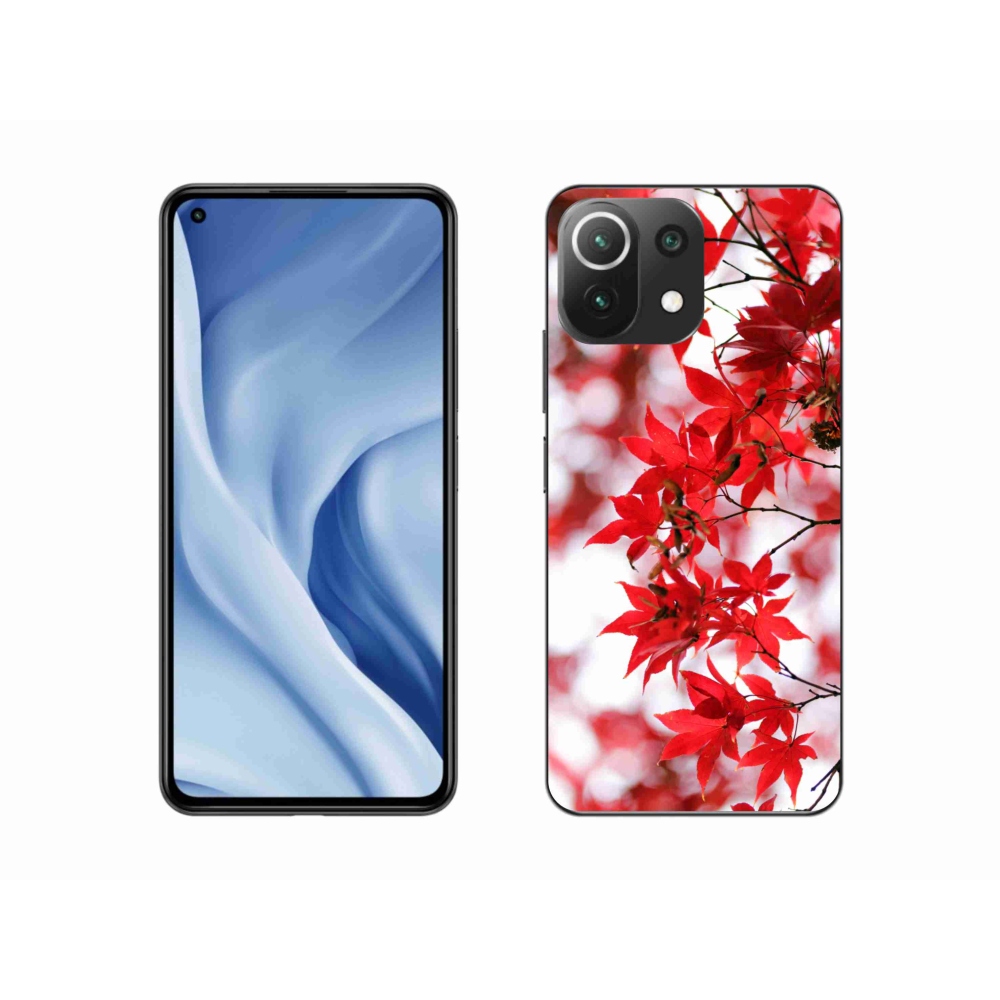 Gelový kryt mmCase na Xiaomi Mi 11 Lite 4G/5G - červené listy