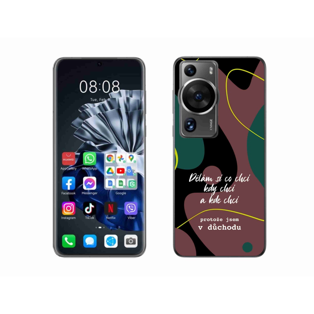 Gelový kryt mmCase na Huawei P60 Pro - vtipný text 10 černé pozadí