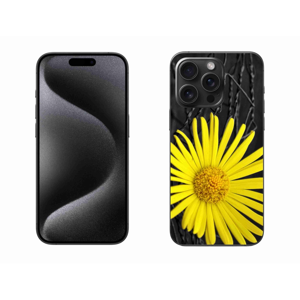 Gelový kryt mmCase na iPhone 15 Pro Max - žlutá květina