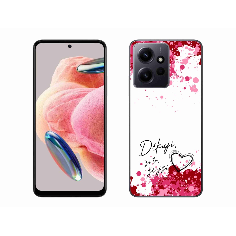 Gelový kryt mmCase na Xiaomi Redmi Note 12 4G - zamilovaný text 2 bílé pozadí