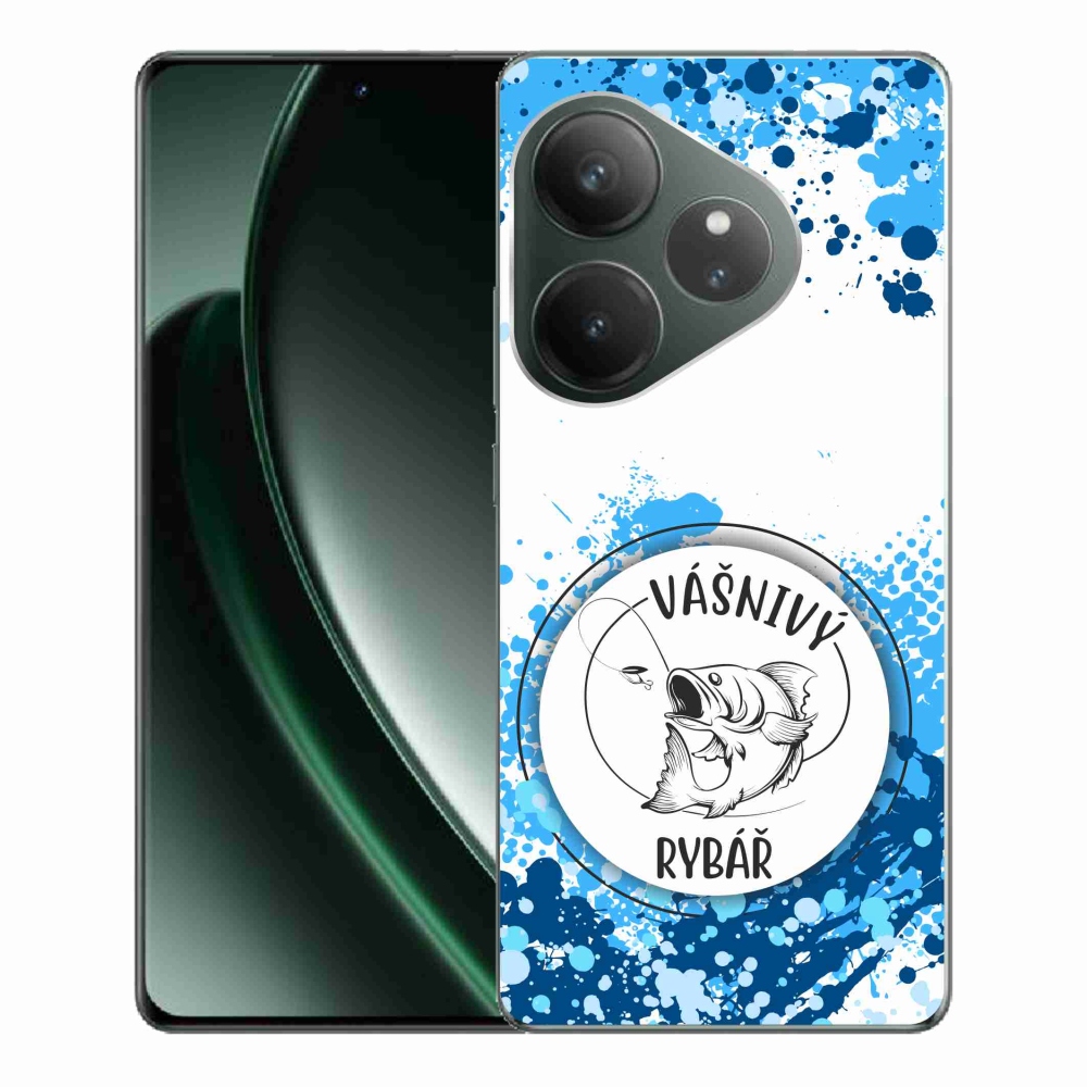 Gelový kryt mmCase na Realme GT 6 5G/GT 6T 5G - vášnivý rybář bílé pozadí