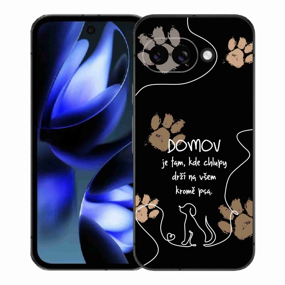 Gelový kryt mmCase na Google Pixel 9a - psí motiv černé pozadí