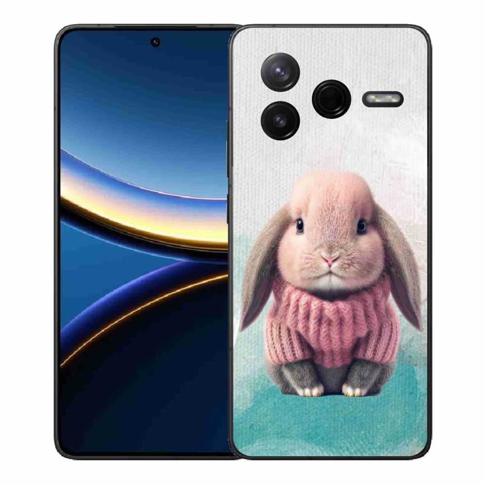 Gelový kryt mmCase na Xiaomi Poco F7 Pro - králíček ve svetru