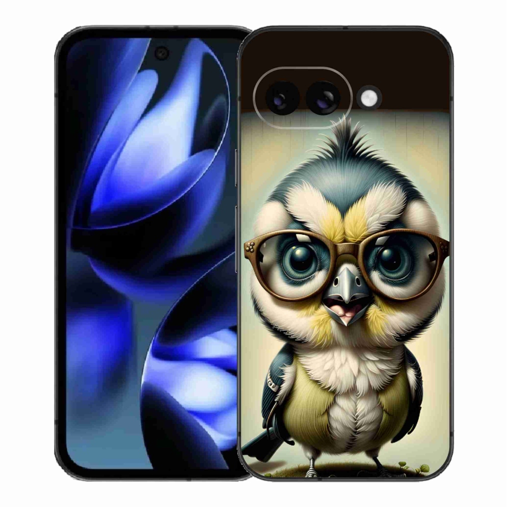 Gelový kryt mmCase na Google Pixel 9a - mládě s brýlemi