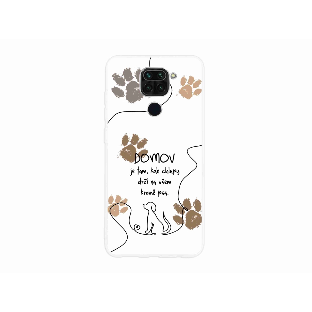 Gelový kryt mmCase na Xiaomi Redmi Note 9 - psí motiv bílé pozadí