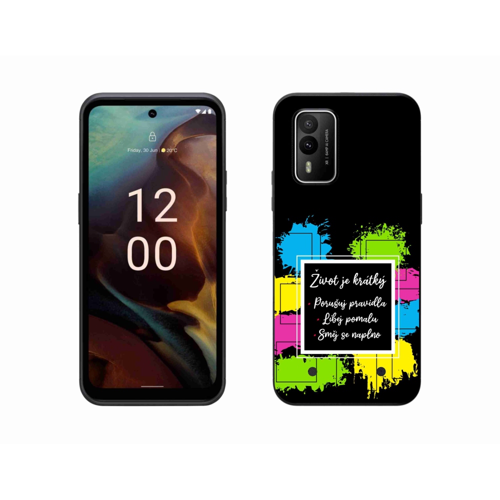 Gelový kryt mmCase na Nokia XR21 - citát 5 černé pozadí