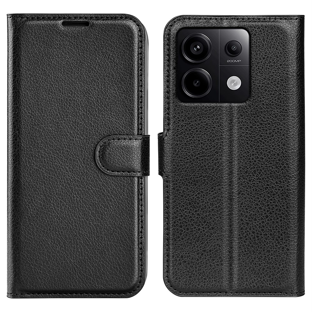 Litchi knížkové pouzdro na Xiaomi Redmi Note 13 Pro 5G/Poco X6 5G - černé