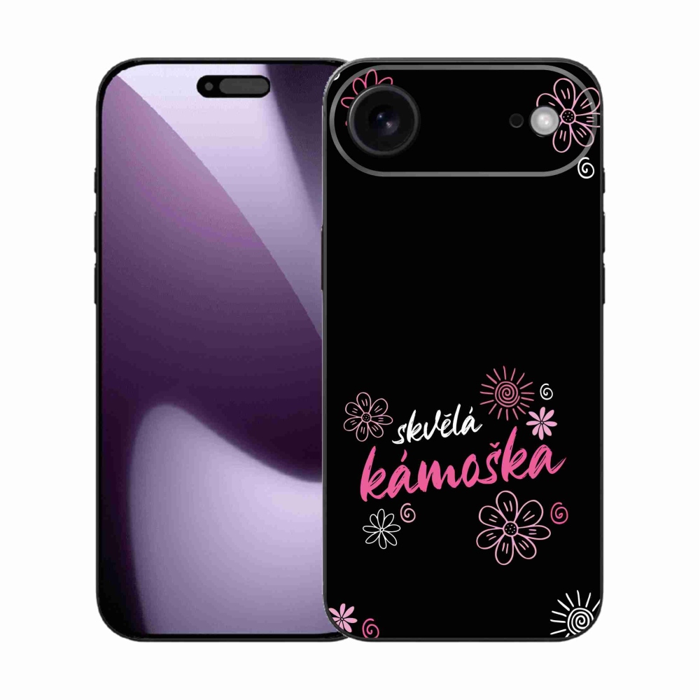 Gelový kryt mmCase na iPhone 17 Air - skvělá kámoška černé pozadí