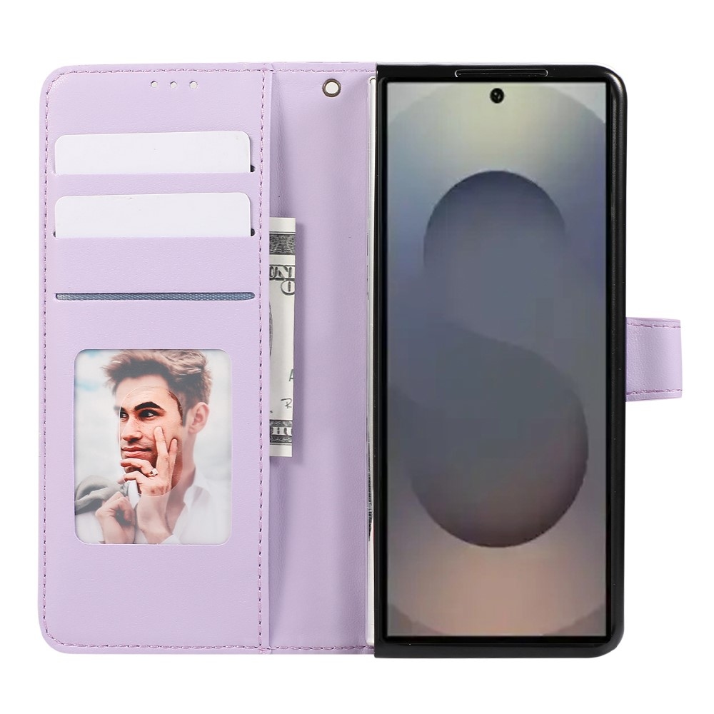 Gridy knížkové pouzdro na Samsung Galaxy Z Fold7 5G - fialové